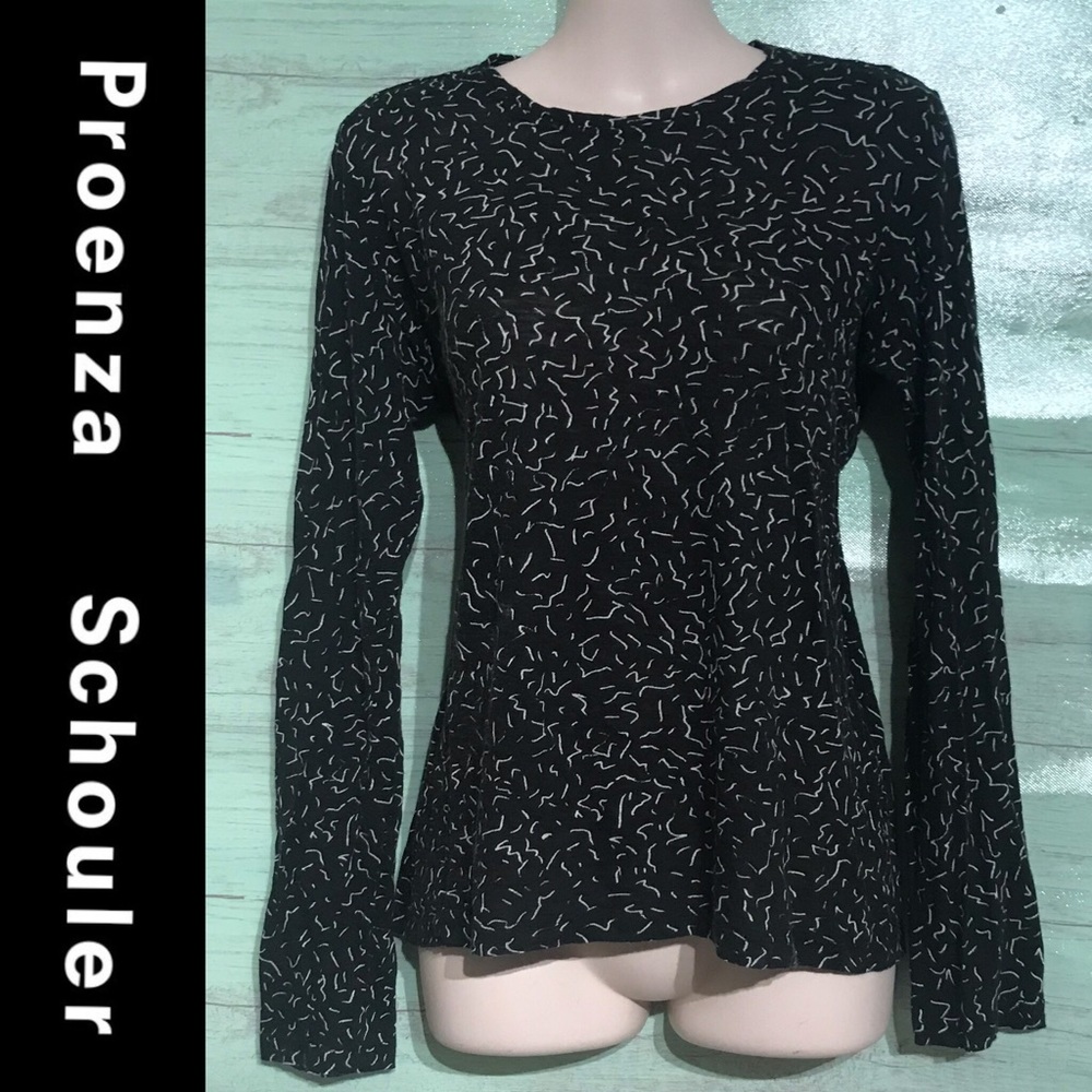 Proenza Schouler Printed Black T-Shirt Large